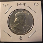 1948-D Franklin Silver Half Dollar In About Uncirculated Condition