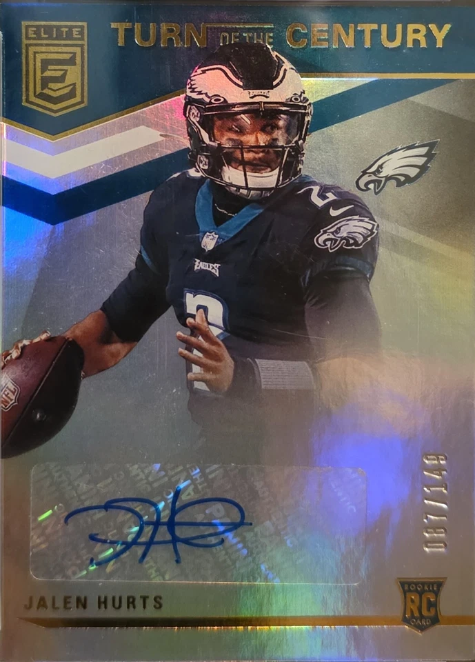 2020 Panini Chronicles Turn of Century Autographs TOC-JAH Jalen Hurts PSA 9 /149 - Image 3 of 3