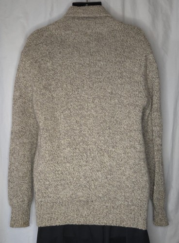 Vintage Mens LL L.L. L L Bean Tan Wool Cowl Neck Fisherman Sweater M USA 70s 80s - Picture 8 of 12