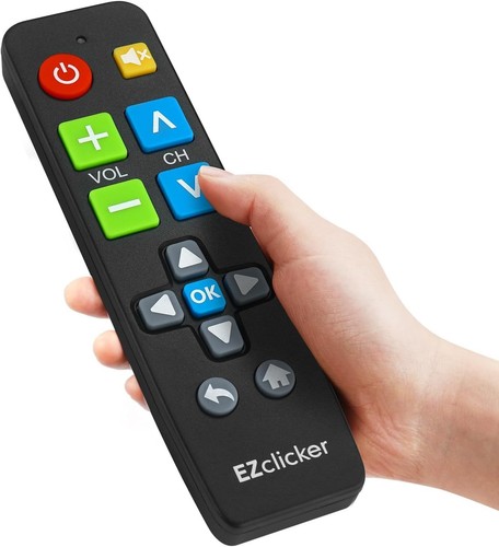 Big Button Universal TV Remote (Black) Simple Easy to Use, Great for Seniors,...