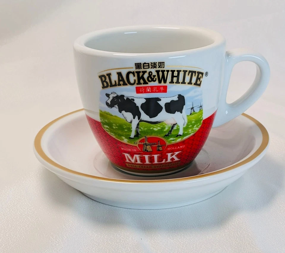 2 Juegos Taza de Té de Leche Estilo Hong Kong Cerámica Negro Blanco Leche Té Café EE. UU. Foto 3 de 4