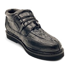 The Western Shops Mens Embossed Crocodile Ostrich Print Leather Lace Up Shoe