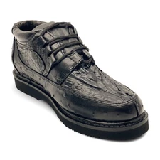 The Western Shops Mens Embossed Crocodile Ostrich Print Leather Lace Up Shoe