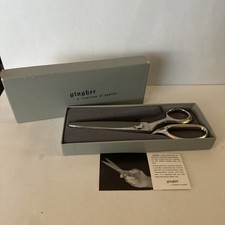 Gingher Pinking Shears W/ Box Vintage Sewing Scissors USA Chrome w/ Insert EUC
