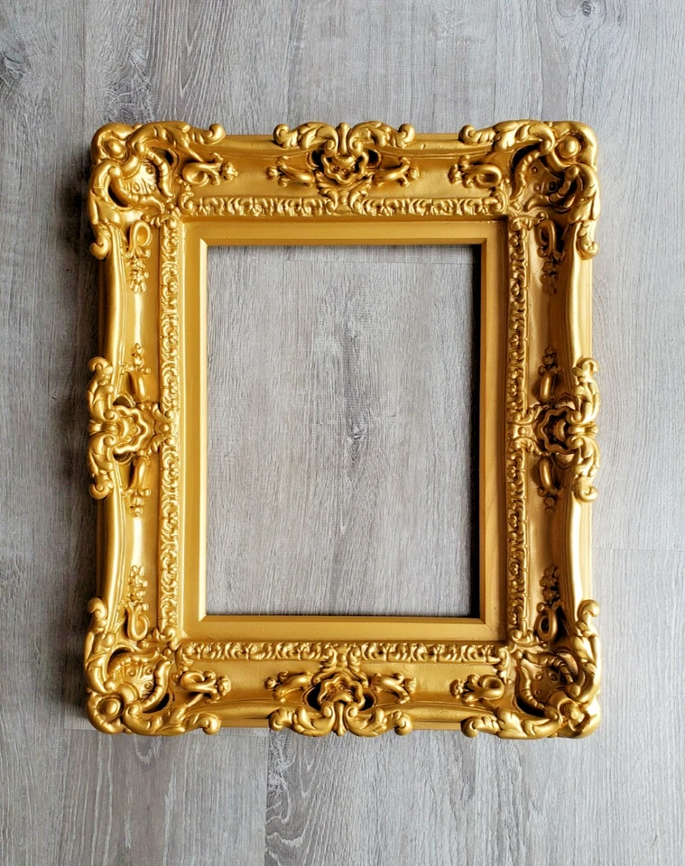 12x16 Matte Gold Picture Frame Ornate Baroque Picture Frame Art Print Poster - Image 2 of 4