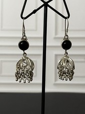 Sterling Silver .925 Earrings with Black Onyx Dangle 2  