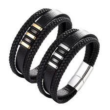 To My Son - Never Walk Alone Braided Bracelet Set Leather Never Walk Alone Fashi