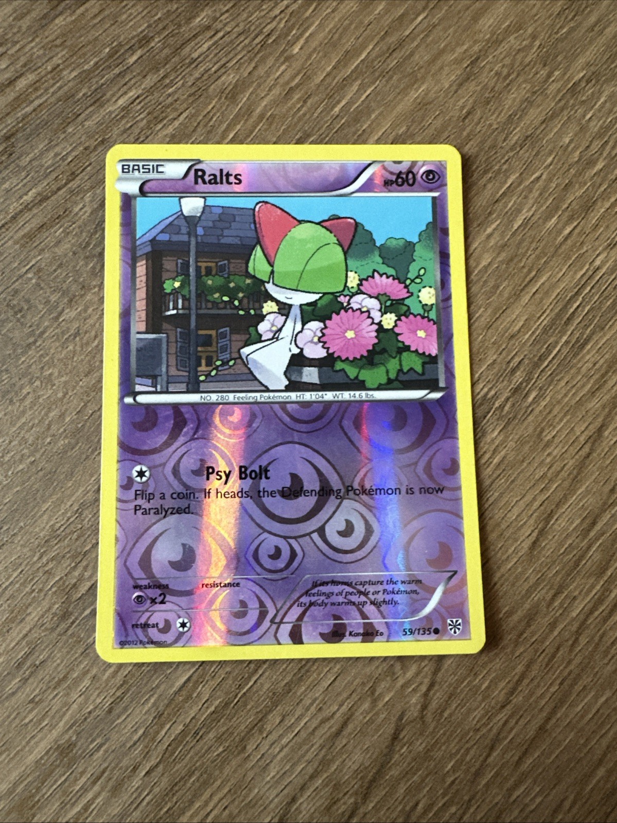 Pokémon TCG Ralts 59/135 Plasma Storm Reverse Holo NM/LP