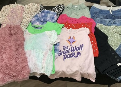 Mixed Brands Lot Girls 14-16 Dresses Tops Jeans Shorts Great Wolf Pack 17pieces