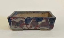 Rare Koyo Tokoname Abstract Glazed Bonsai Pot 6"