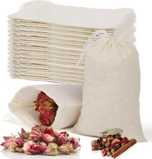Empty Spice Bags Muslin Drawstring Reusable Tea Bags Cheesecloth Herb Bag