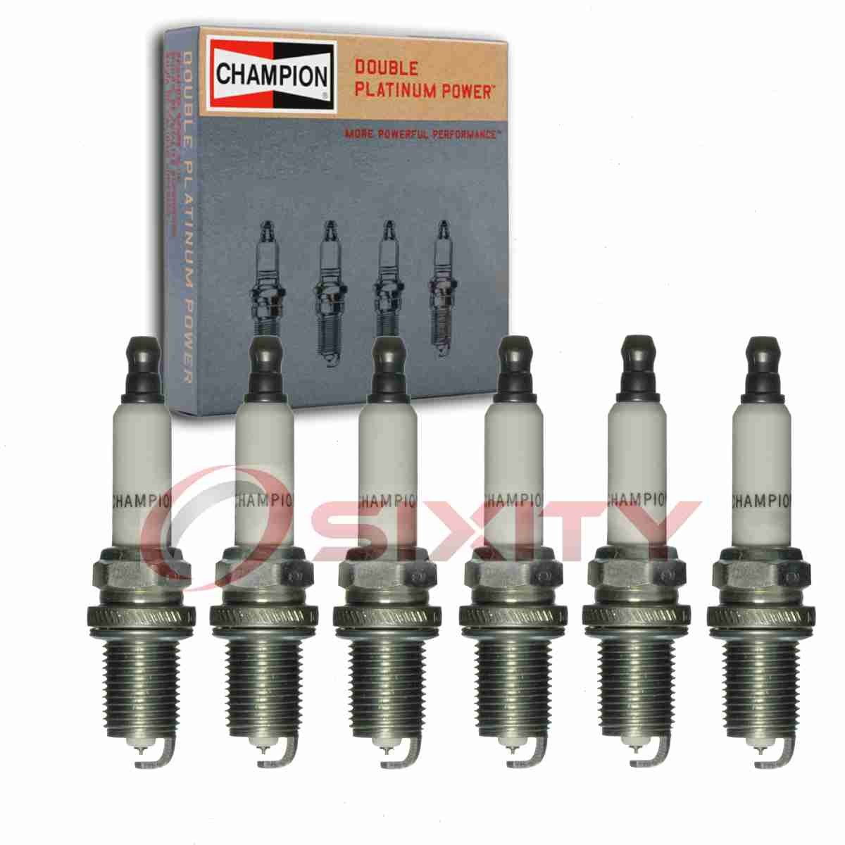 6 pc Champion Double Platinum Spark Plugs for 2001-2004 Chevrolet Tracker pu