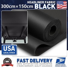 Black Knit Headliner Fabric Material 96"x60" Car Interior Roof Liner Upholstery