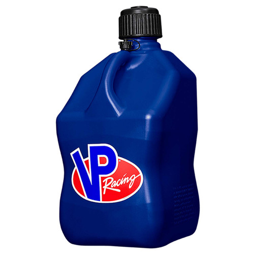 5.5 Gallon Square Motorsport Utility Container Blue Deluxe Filler Hose