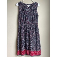 Talbots Bandana Paisley Print Sleeveless Dress with Pockets SZ 8 Medium Petite