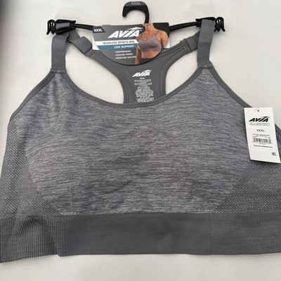Avia Women's Keyhole Low Support Sports Bra Size XXXL NEW Grey Flannel FSD
