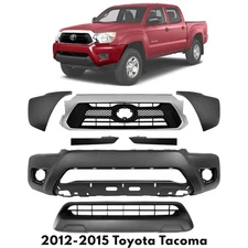 Front Bumper Cover Paintable & Grille Assembly Kit For 2012-2015 Toyota Tacoma