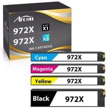 4PK 972X 972 Ink Cartridge For HP PageWide Pro 477dn 452dn 577z 552dw P55250dw