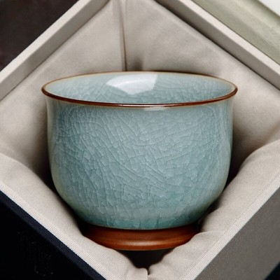 Ru Kiln Cup, Kung Fu Tea Cup, Ceramic Tea Cup, Tea Set, Ice Cracked Cup