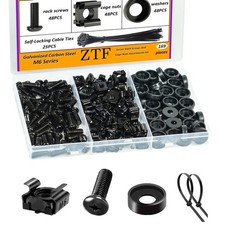 169PCS M6 x 16 mm Rack Mount Cage Nuts, Screws and Washers with Self-Locking ...