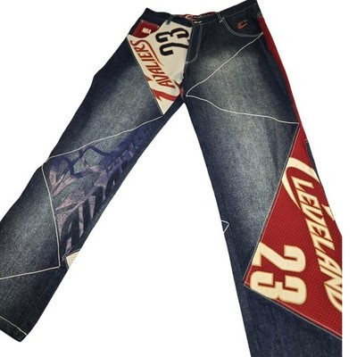 UNK Y2K Denim NBA Cleveland Cavaliers LeBron James Jeans Mens 36 Streetwear Vtg