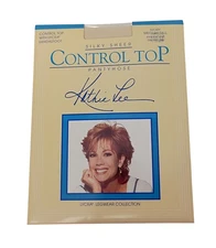 Kathie Lee Pantyhose Silky Sheer Control Top Lycra Sandalfoot Ivory Medium/Tall