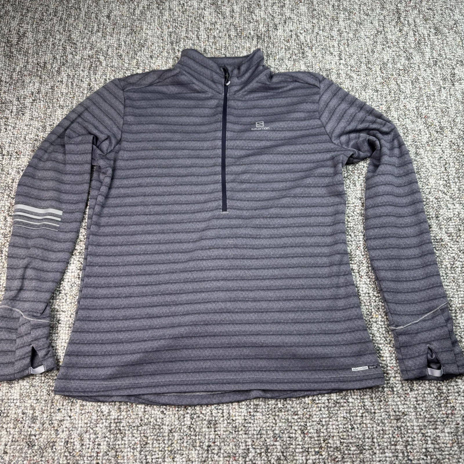 Top donna Salomon Advanced pelle viola caldo 1 4 zip manica lunga taglia XL