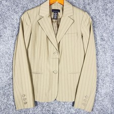 Attention Beige Pinstripe Blazer Women  s Size 4 Career Office Business Jacket