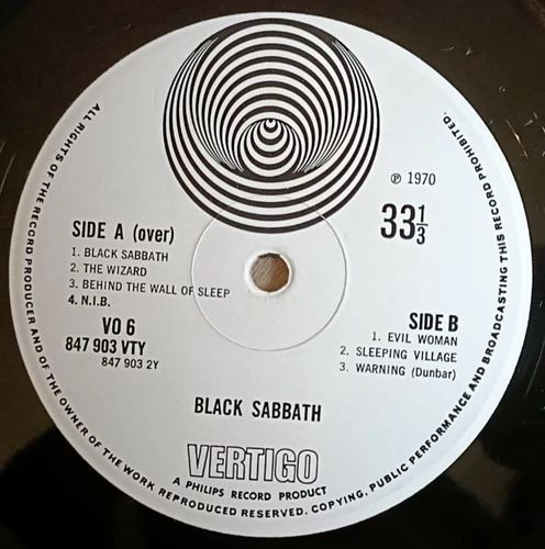 Black Sabbath LP Same UK Vertigo Swirl 1st Press PHILIPS CREDIT INCREDIBLE AUDIO