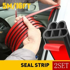 16FT L-Shape Rubber Seal Strip Hood Trunk Edge Weatherstrip Moulding Trim 2SET