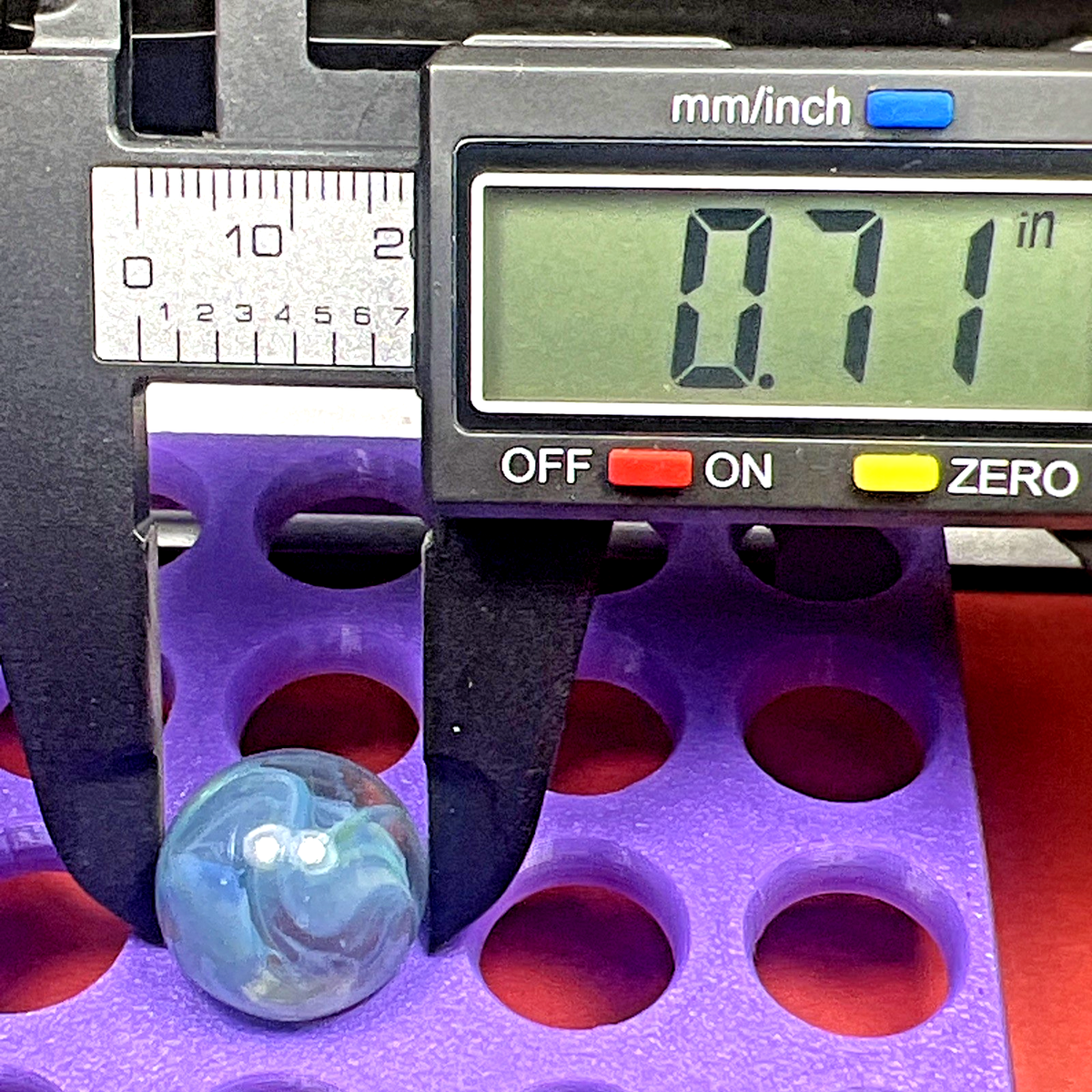 DAS/CHAMPION/WV/JABO LIGHT BLUE CLEAR RAMS HEAD SWIRLED SHOOTER