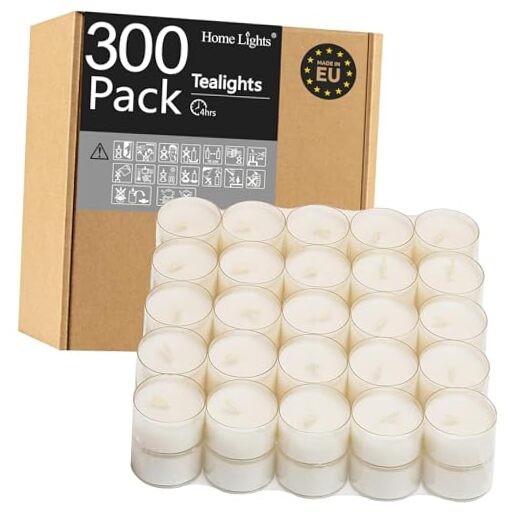 Bulk Unscented White Tealight Candles 100-300 Pack 4.5 Hour Burn-image