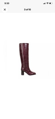 NIB Marc Cain Alligator Print Leather Knee High  Boot  Size 7.5 US MSRP $790