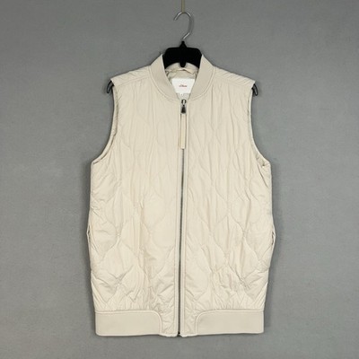 s.Oliver Vest Womens 6 Beige Quilted Puffer Minimalist Quiet Luxury Waistcoat