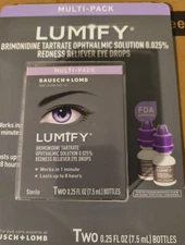Bausch + Lomb LUMIFI Eye Drops 2 Bottles New Sealed Box
