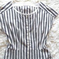Margaret Howell Striped Shirt Dress Aline Sleeveless Short Sleeve Used