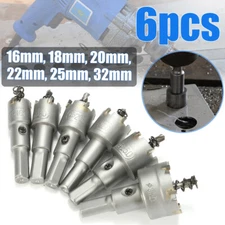 6Pcs Carbide Tip TCT Hole Saw Cutter Drill Bit Set For Steel Metal Alloy 16-32mm