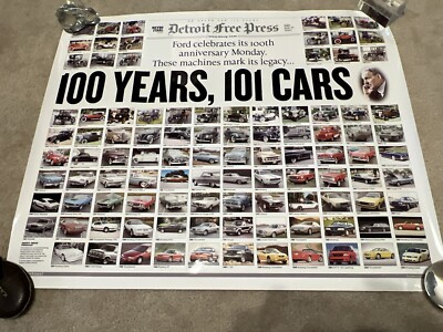 Ford Motor 100 Years Detroit Free Press Newspaper Special June 13 2003 Poster 