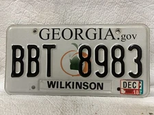 2018 Georgia License Plate ~ Wilkinson County