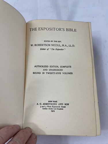Expositor's Bible ,1903   by Marcus Dods D.D. A.C.Armstrong & Son pick your vol. - Bild 155 von 194