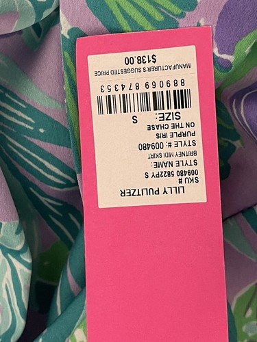Lilly Pulitzer Small Britney Midi Skirt Purple Iris Faux Wrap NWT $138 - Picture 12 of 14