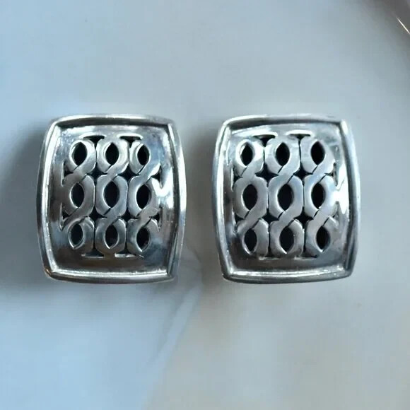 John Hardy Sterling Silver Rectangular Open Work … - image 1