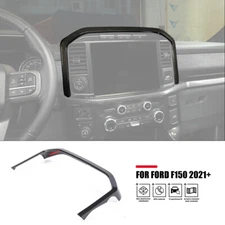Carbon Fiber Center Console Navigation Cover Trim Frame Bezels For Ford F150 21+