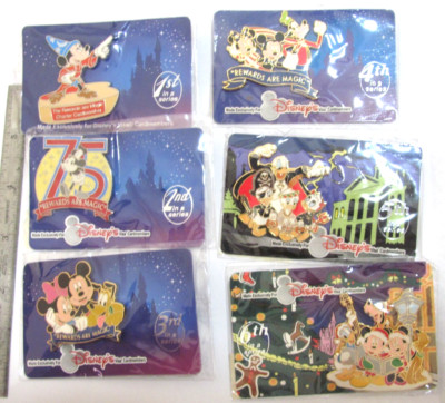 MIP Disney 2003 Visa Rewards Cardmember Exclusive 6 Pin Set Mickey Minnie Donald