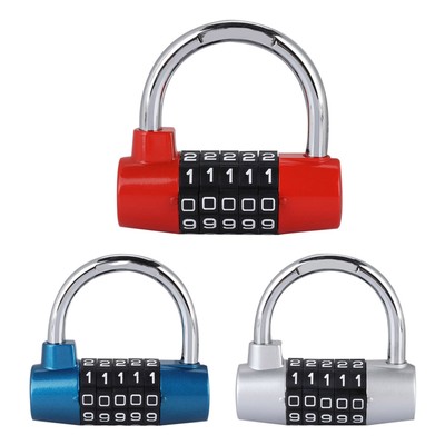 5 Digit Code Lock Padlock U Shaped Suitcase Door Combination Lock Red New