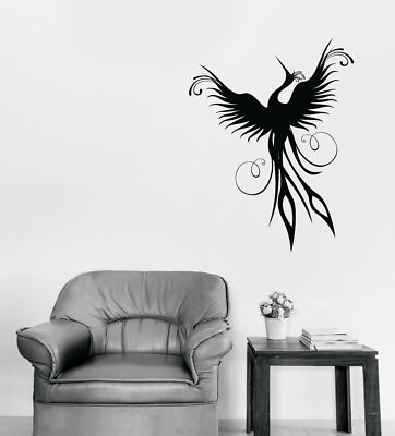 Vinyl Wall Decal Amazing Flying Fantasy Phoenix Bird Symbol of Revival (n1705)