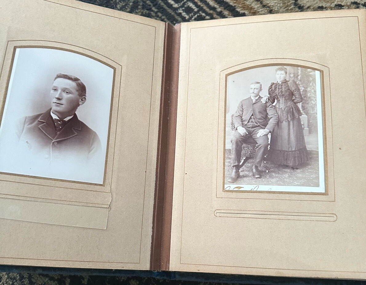 Antique Victorian Velvet Photo Album Card Book With Many Photos eBay