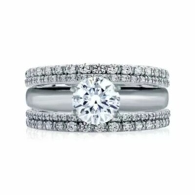 1/2 Ct Natural Diamond Enhancer Ring Wrap Guard 10K White Gold