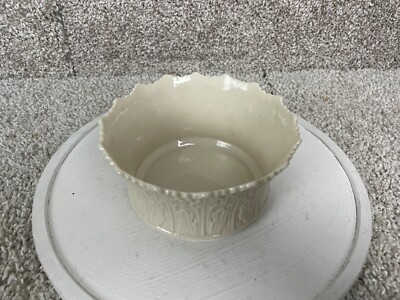 Lenox Bon Bon Bowl Woodland 5'' Porcelain Bowl Scalloped Rim USA Ivory