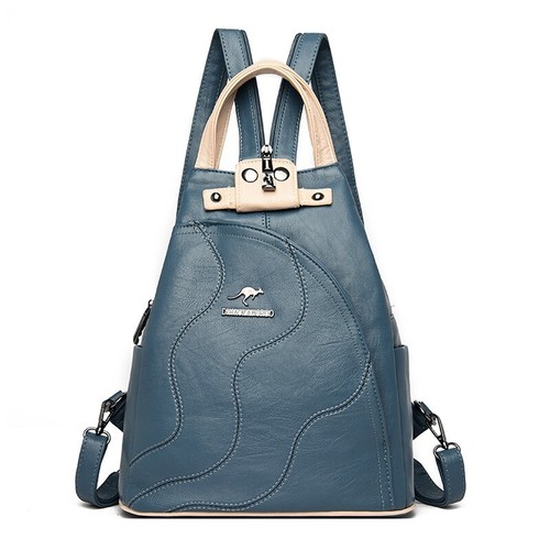 Women Leather Backpacks Zipper Female Chest Bag Travel Back Pack Ladies - Picture 3 of 14